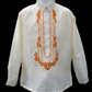 Organza Barong - Beige & Terracotta