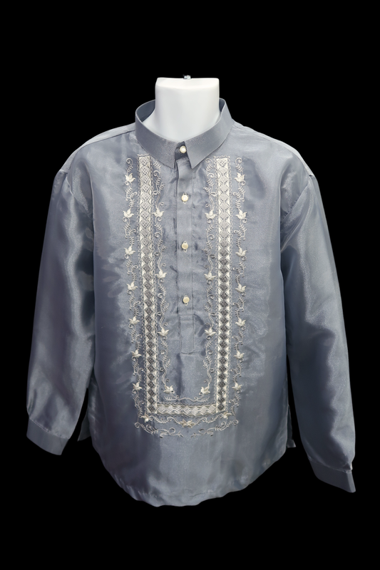 Gray w/ Beige Organza Barong