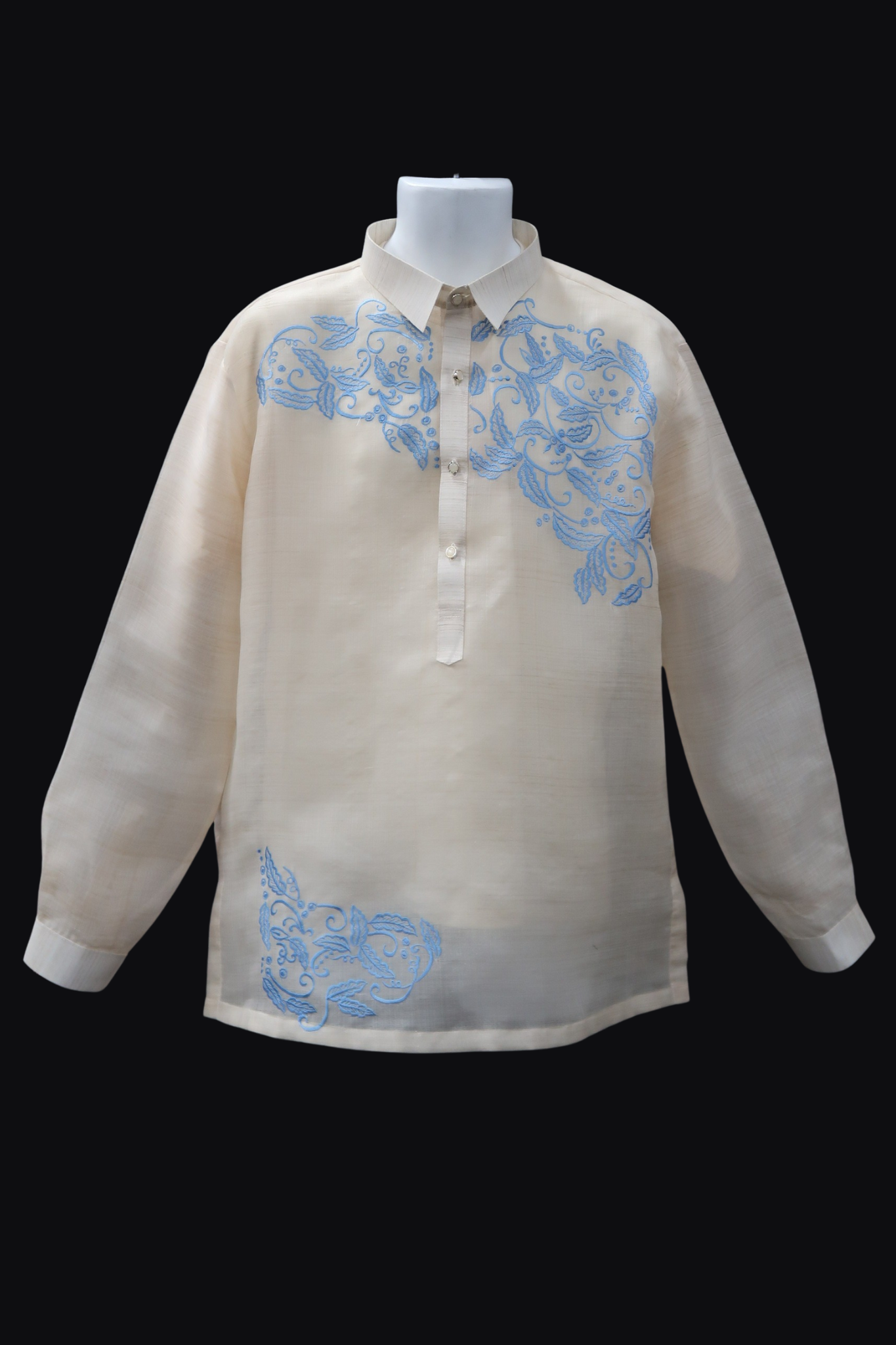 Panata Barong - Dusty Blue Pina Cocoon (Exclusive Wedding Design)