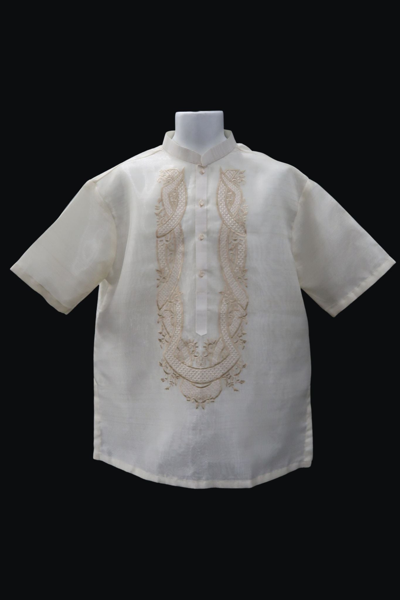 Hiraya Short Sleeve Barong - Traditional Pina Organza