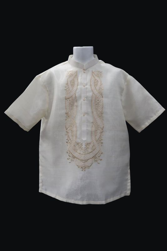 Hiraya Short Sleeve Barong - Traditional Pina Organza