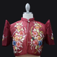 Hand Painted Single Button Bolero - Burgundy