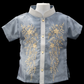Kids Short Sleeve Barong - Dusty Blue Organza