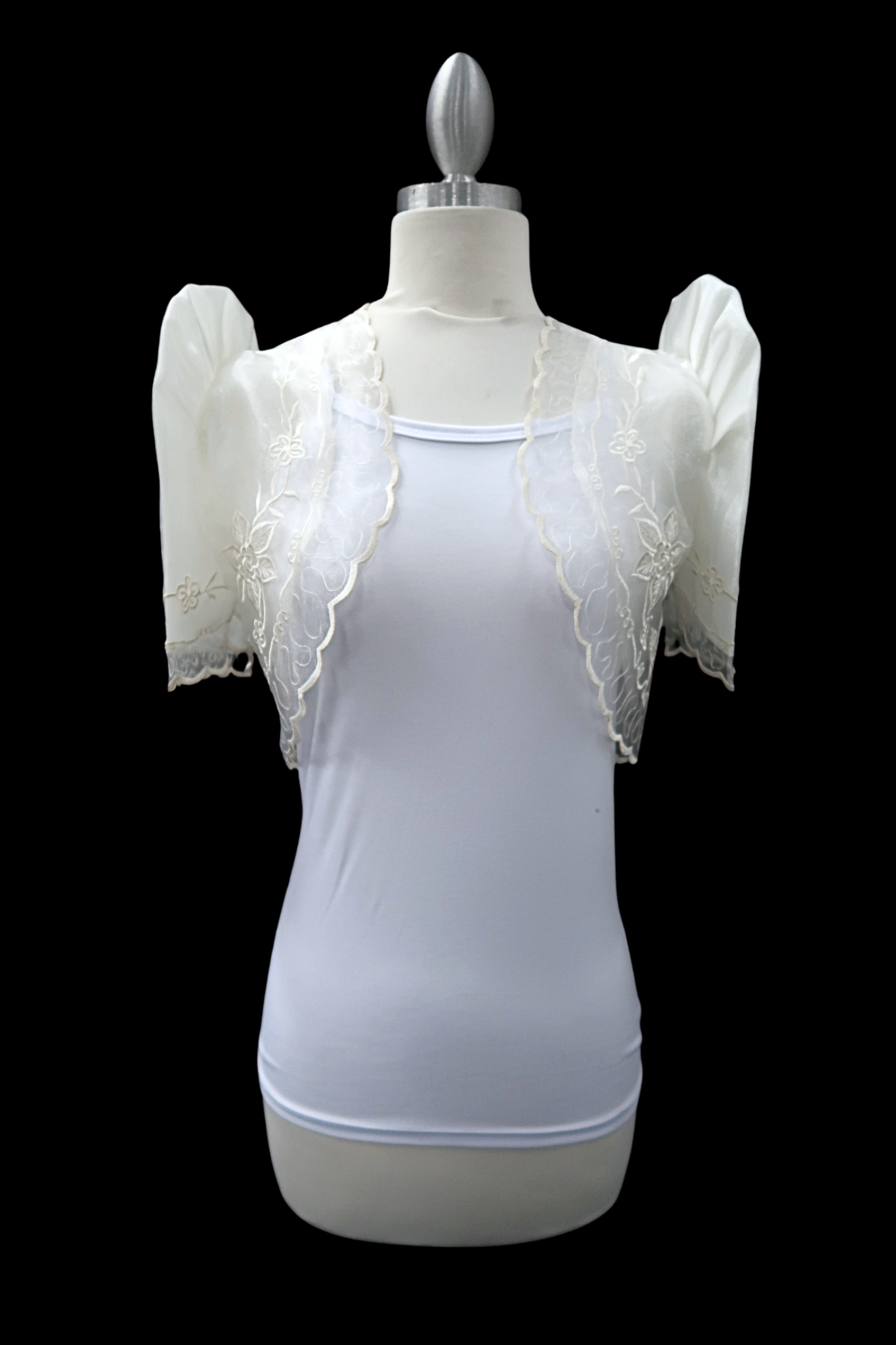 Tulle Crop Lace Bolero - Ivory
