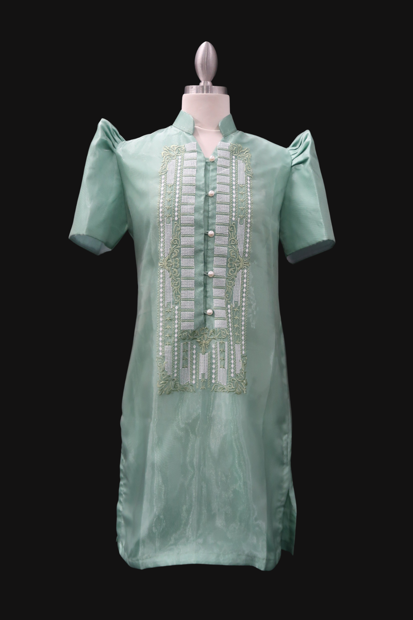 Divina Barong Dress - Sage Green