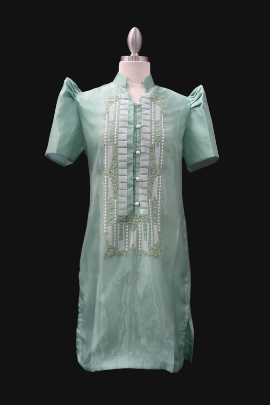 Divina Barong Dress - Sage Green