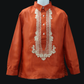 Red-Orange Organza Barong - Ezra