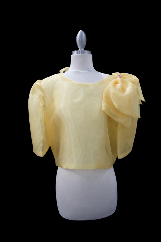 Mara Blouse w/ Bow - Pastel Yellow