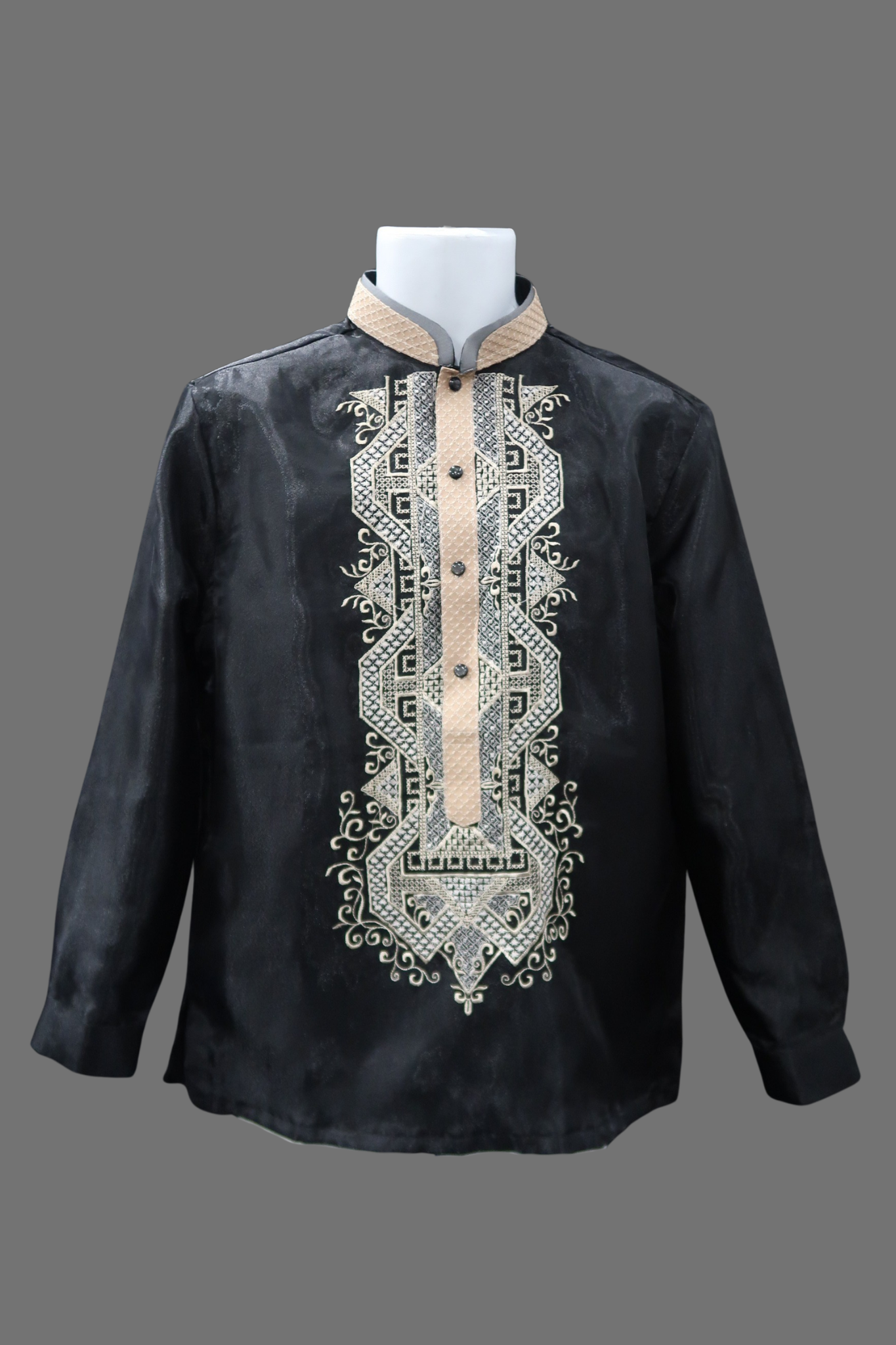 Dakila Barong - Black & Mocha Organza