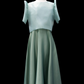 "Sarah" Bow Blouse & Midi Dress Set - Sage Green