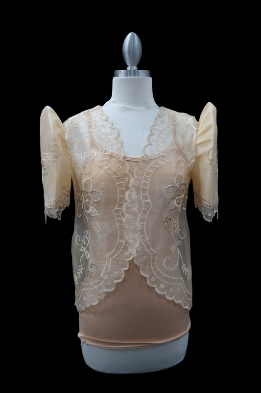 Lace Bolero Blazer - Pina Beige Organza