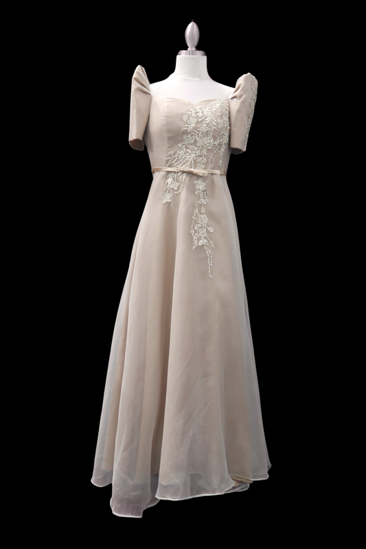 Taiwan Jusi Mestiza Gown - Mocha