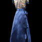 Satin Wrap Skirt - Navy Blue