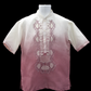 Short Sleeve Organza Barong - Beige/Old Rose