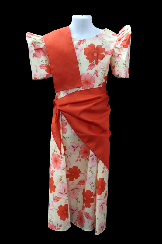 Girl's Balintawak Dress - Red Floral