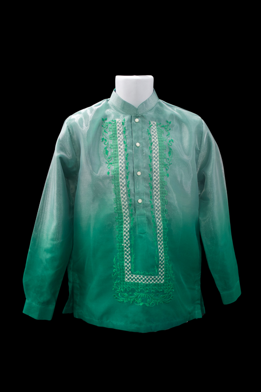 Dark Green Mono Organza Barong