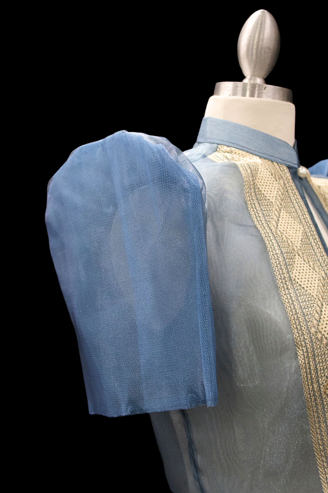 Diamond Single Button Bolero - Dusty Blue