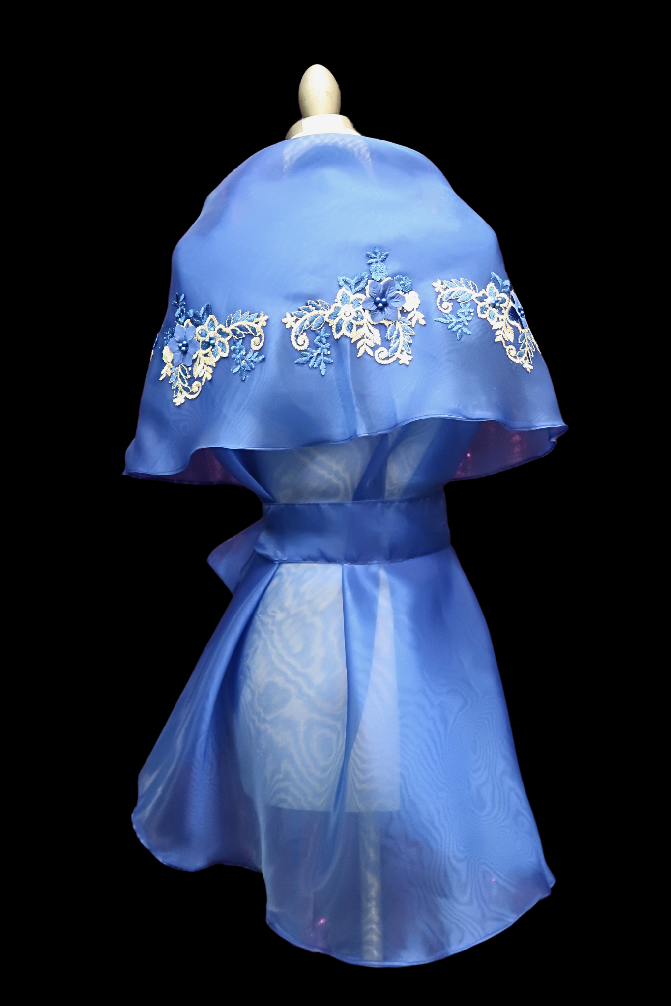 Lace Applique Panuelo - Royal Blue