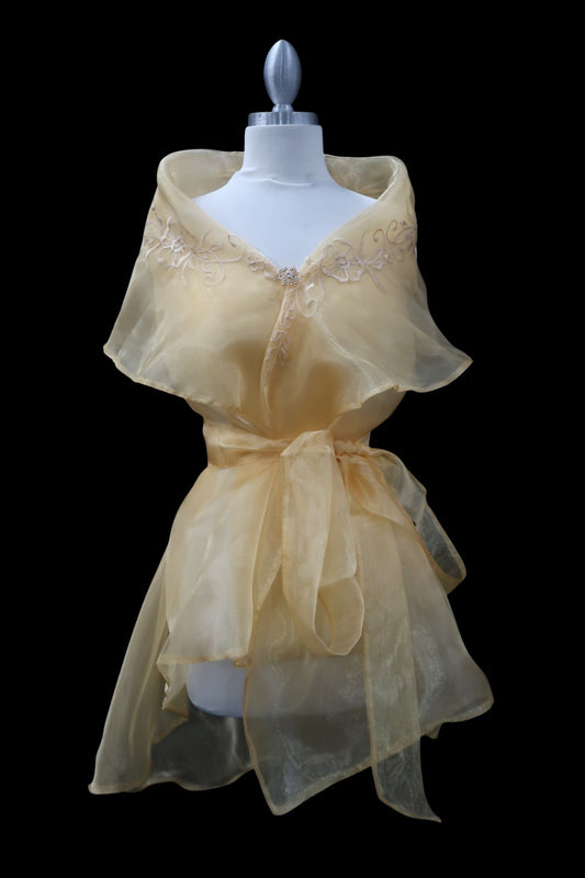Embroidered Panuelo - Light Gold