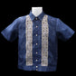 Diamond Polo Jack Barong - Navy Blue
