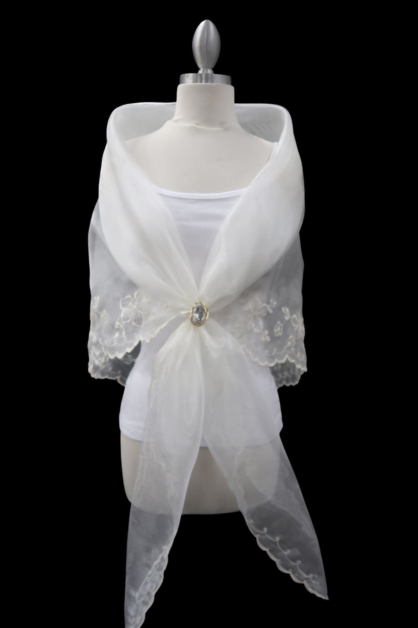 Ivory & Ivory Embroidered Alampay - Regal Drape (80")