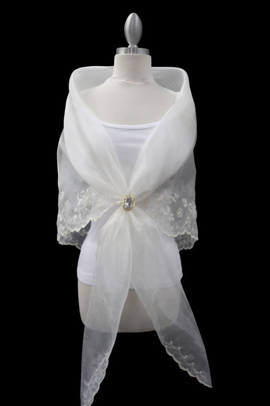 Ivory & Ivory Embroidered Alampay - Regal Drape (80")