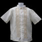 Diamond Short Sleeve Barong - Traditional Pina Organza