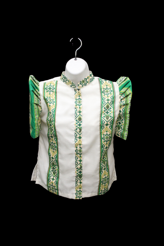 Tribal Print Inspired Mestiza Blouse - Green