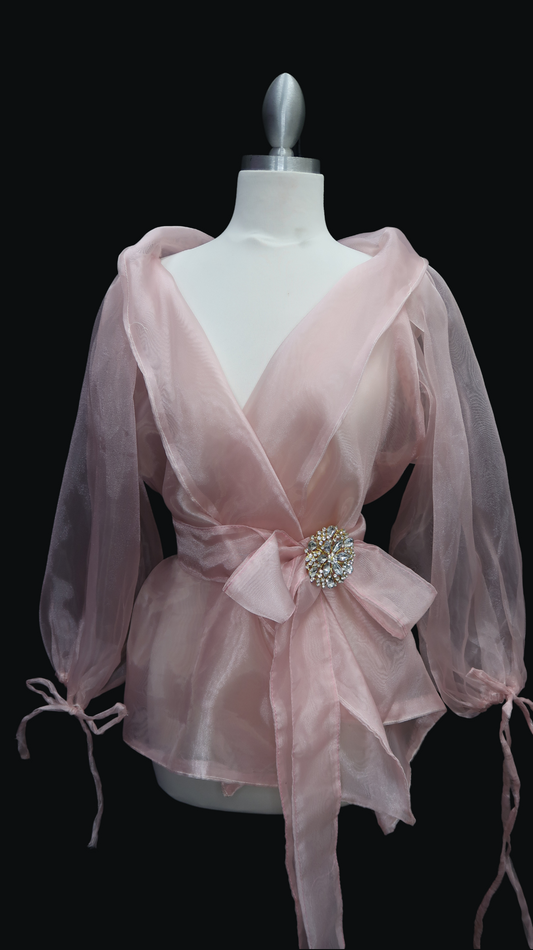 Blush Pink Long Sleeve Wrap