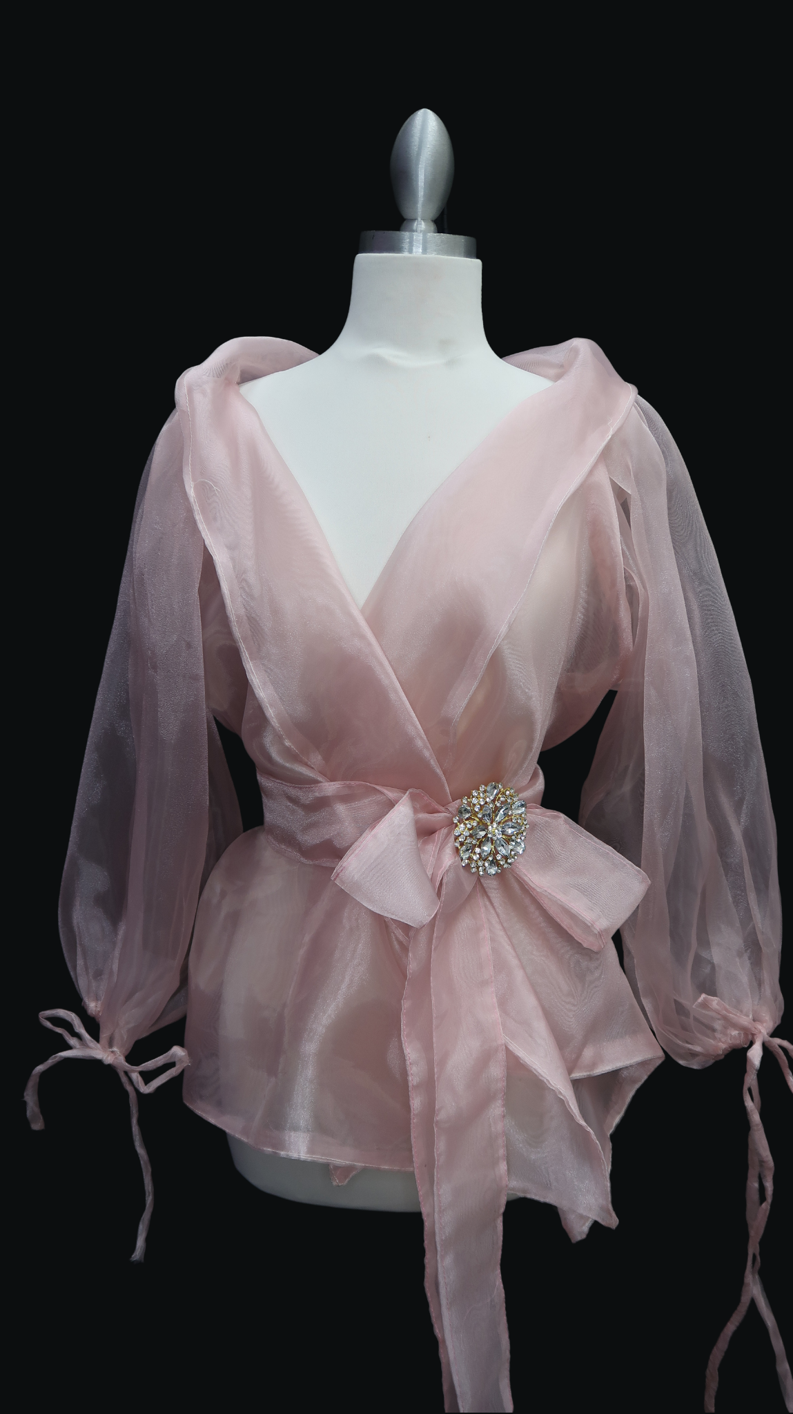 Blush Pink Organza Panuelo