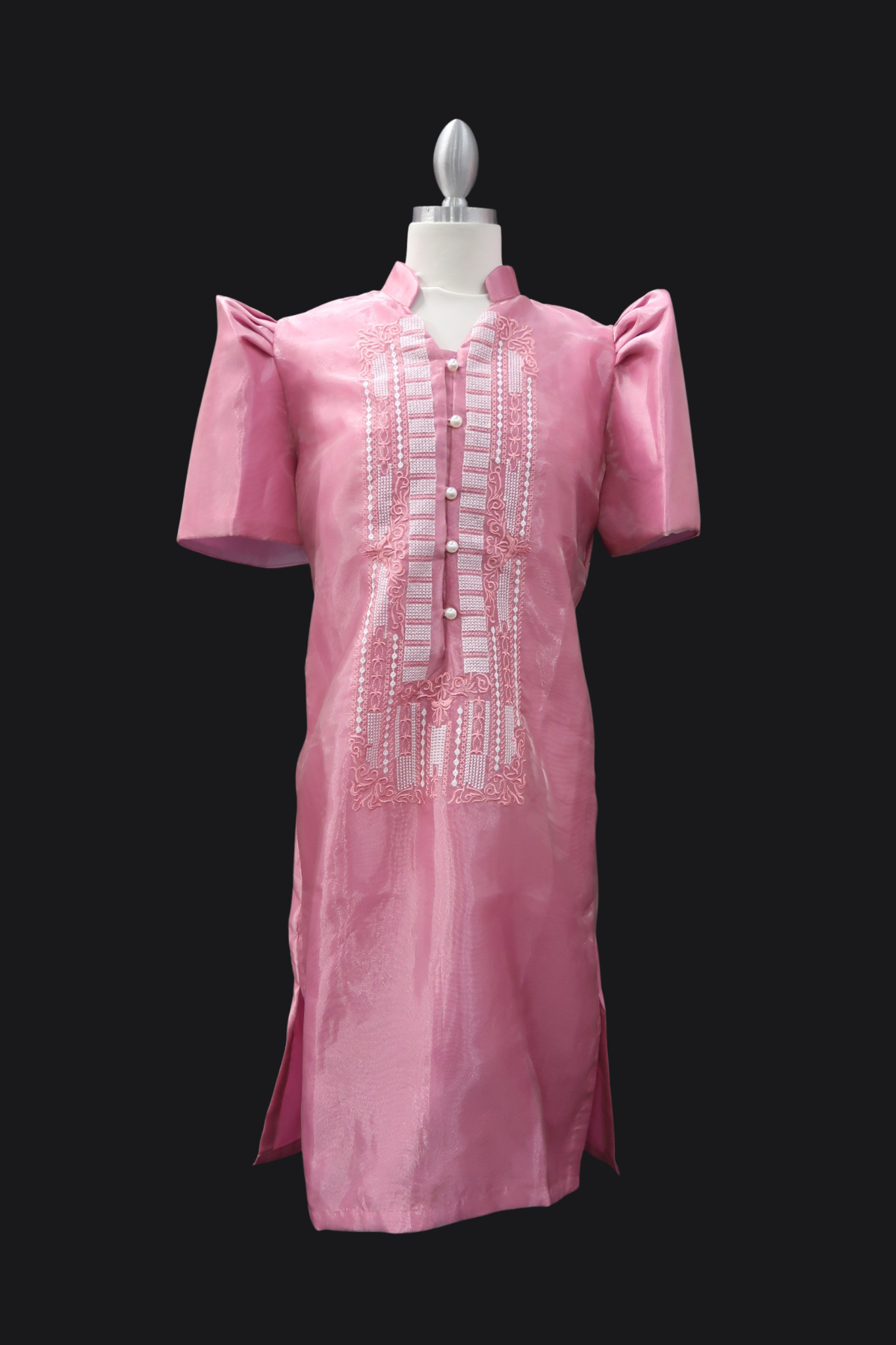 Divina Barong Dress - Old Rose