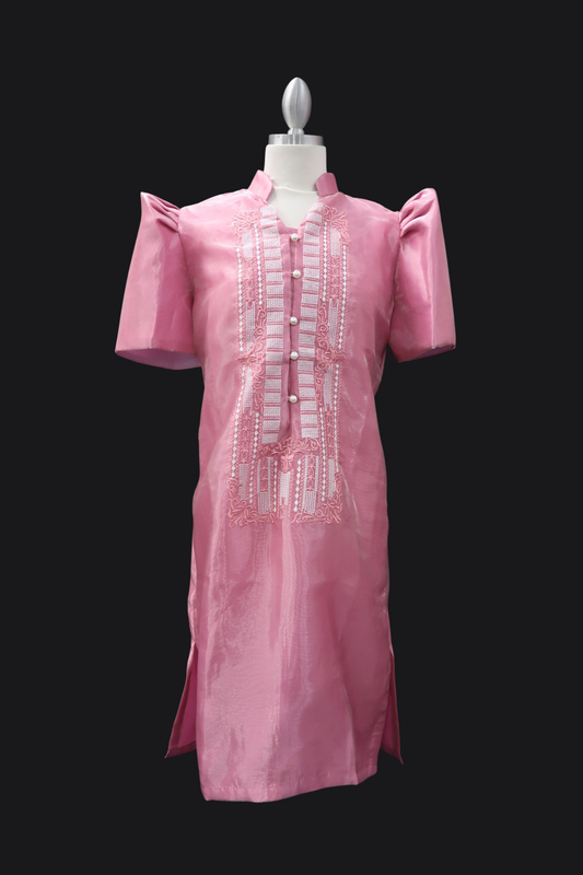 Divina Barong Dress - Old Rose
