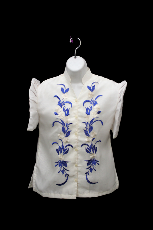 Mestiza Barong Blouse - Royal Blue 1