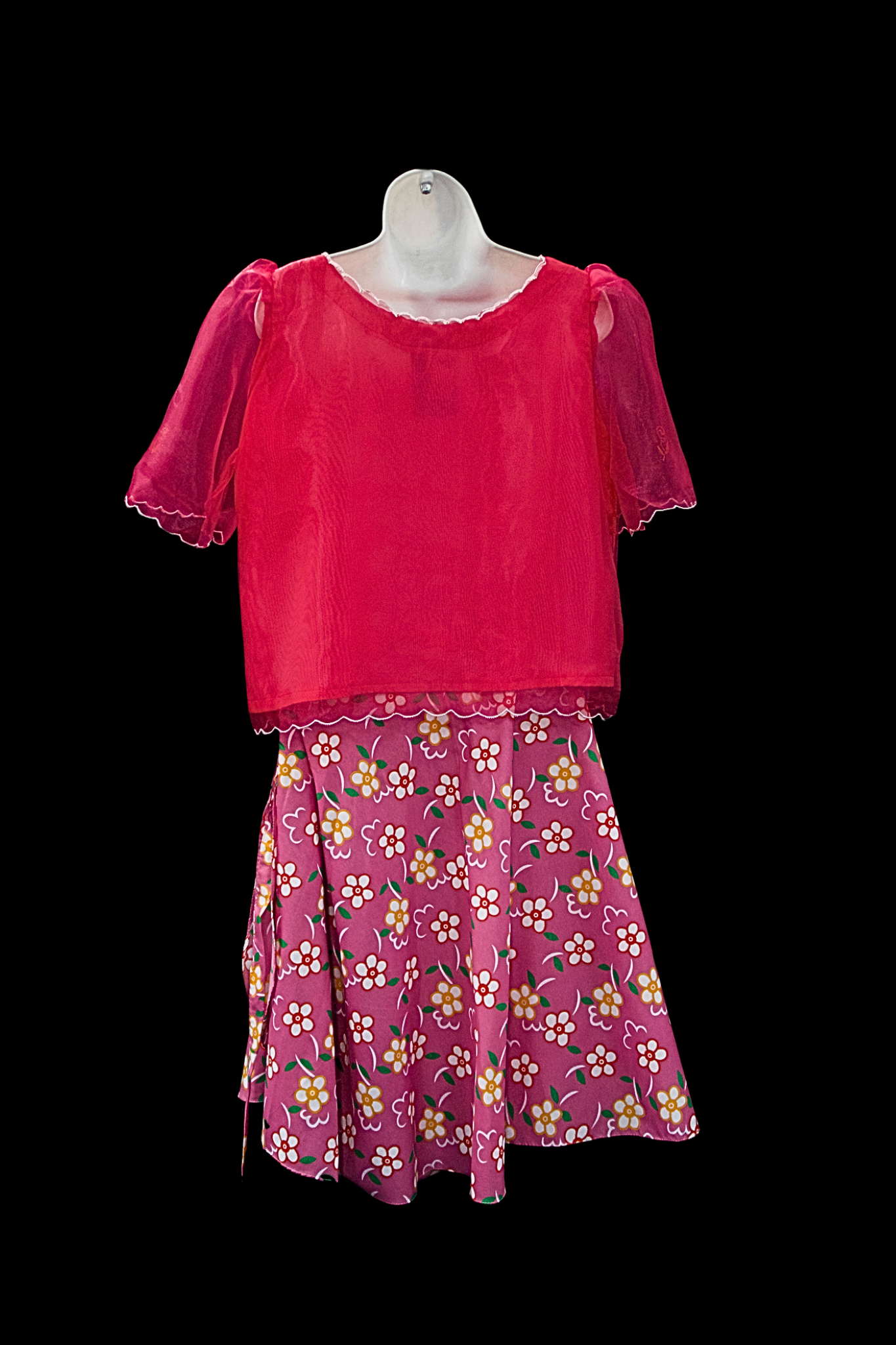 Adult Baro’t Saya Costume - Pink Floral