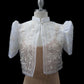 Gumamela Single Button Bolero - Ivory/Ivory