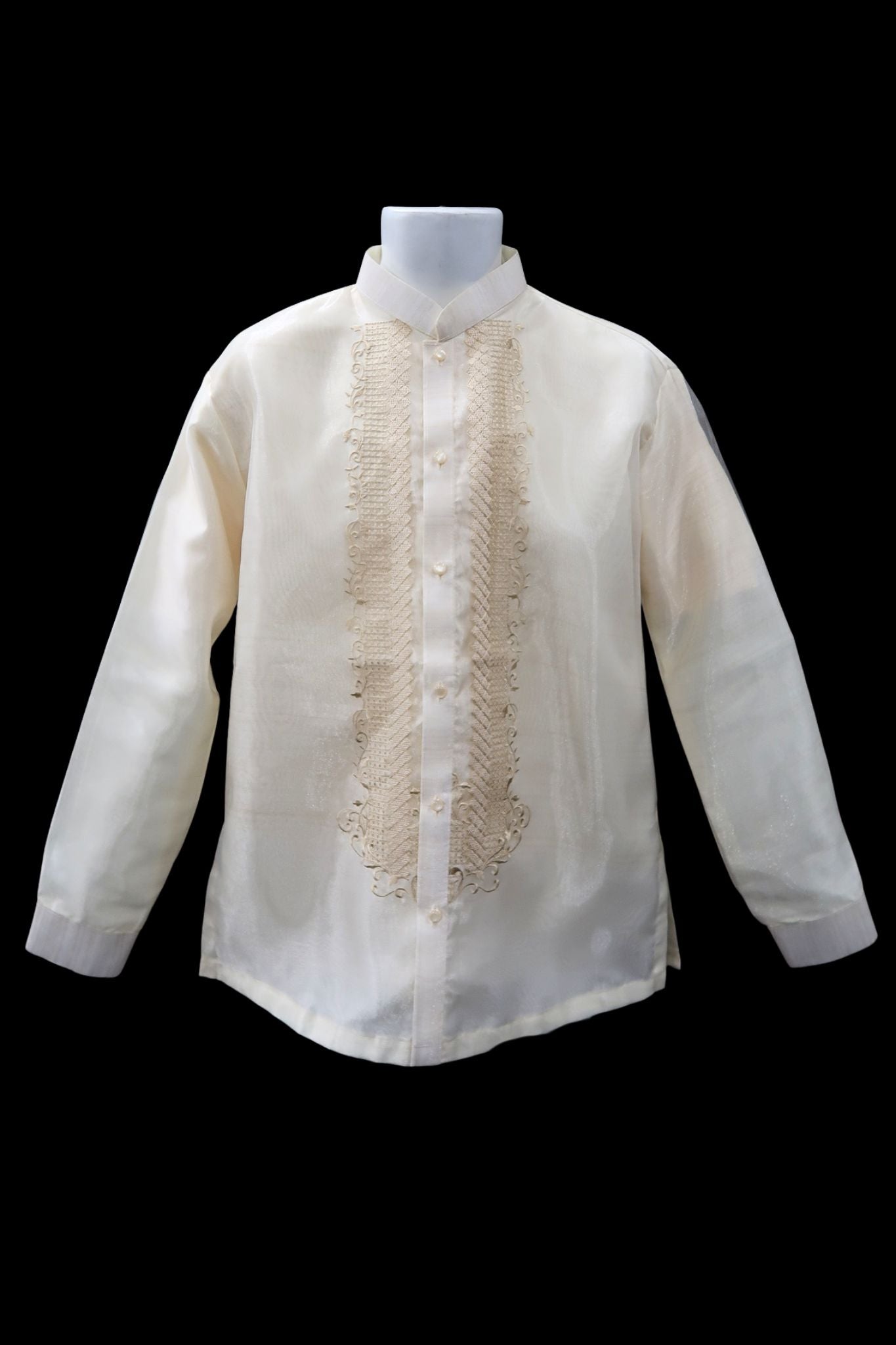 Sophia Barong - Traditional Beige Pina Organza