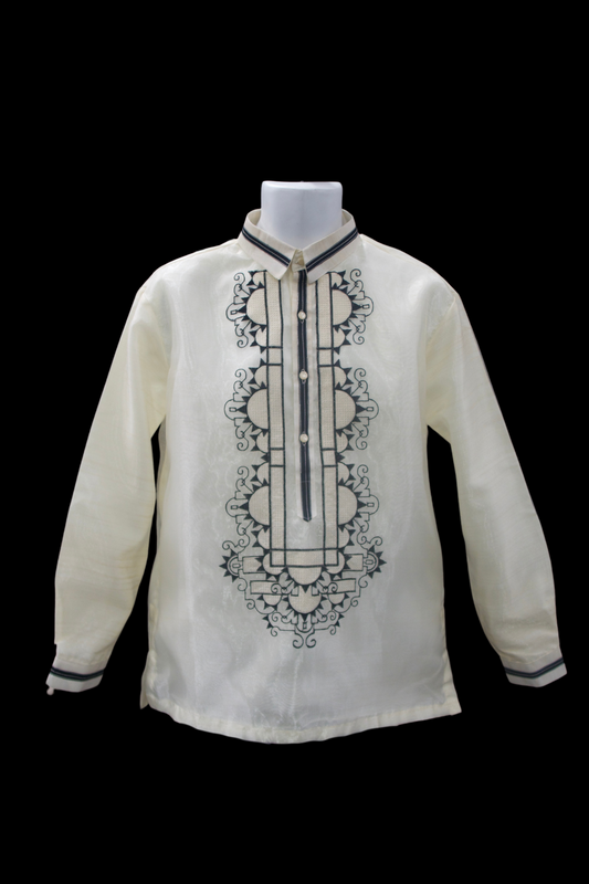 Beige/Black Organza Barong - Araw