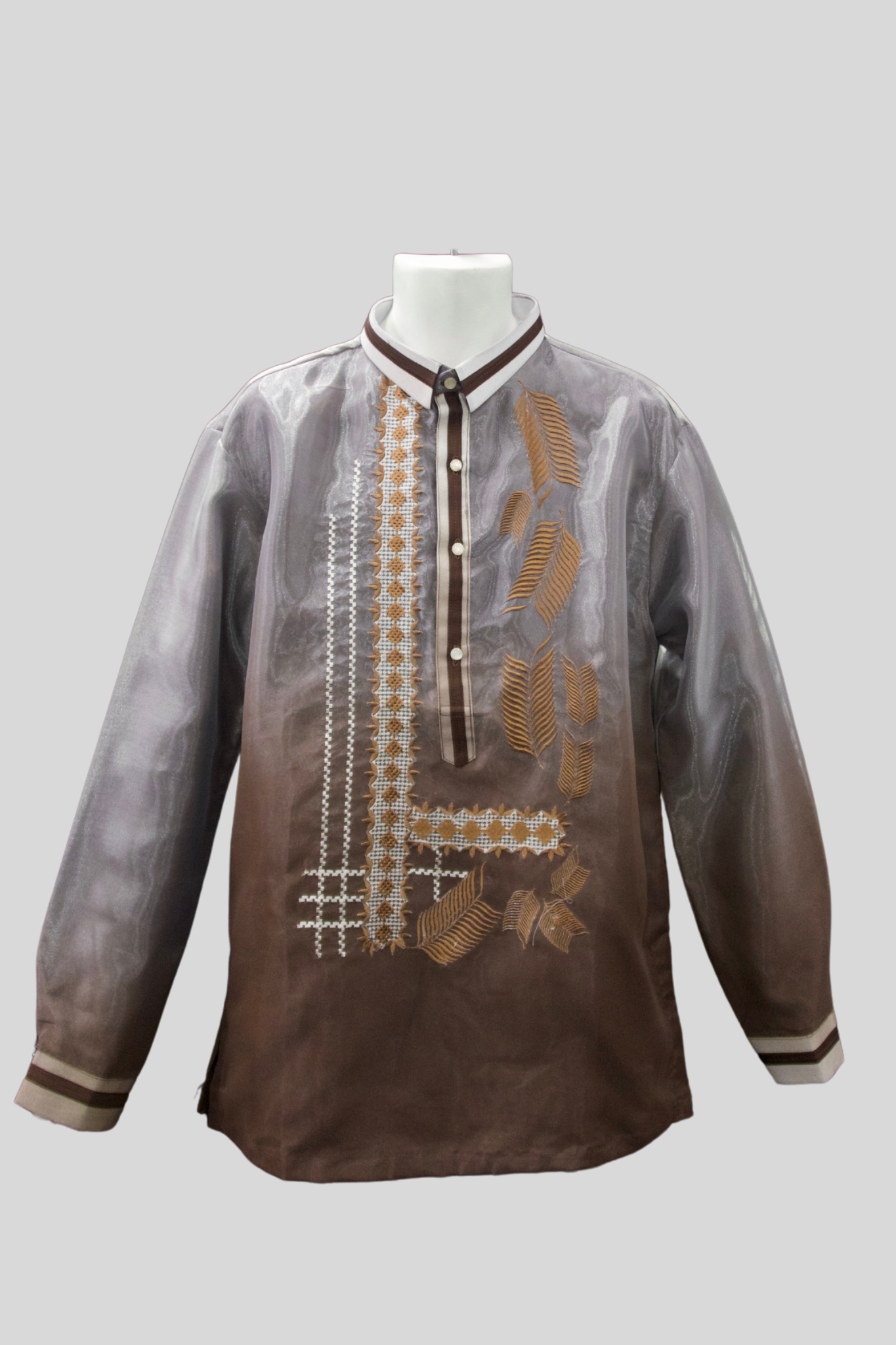 Leaf Barong - Brown Organza