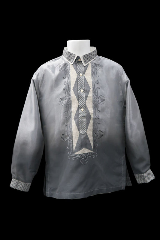 Rafael Barong - Dark Gray Mono Organza