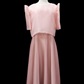 "Sarah" Bow Blouse & Midi Dress Set - Pink