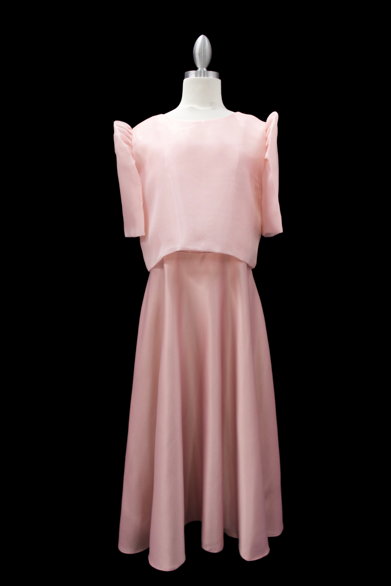 "Sarah" Bow Blouse & Midi Dress Set - Pink