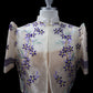 Florina Single Button Tulle Bolero - Beige/Purple
