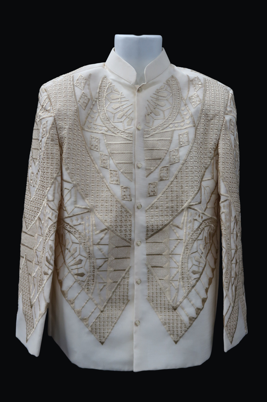 Haligi 3D Coat Barong - Beige/Mocha Jusilyn