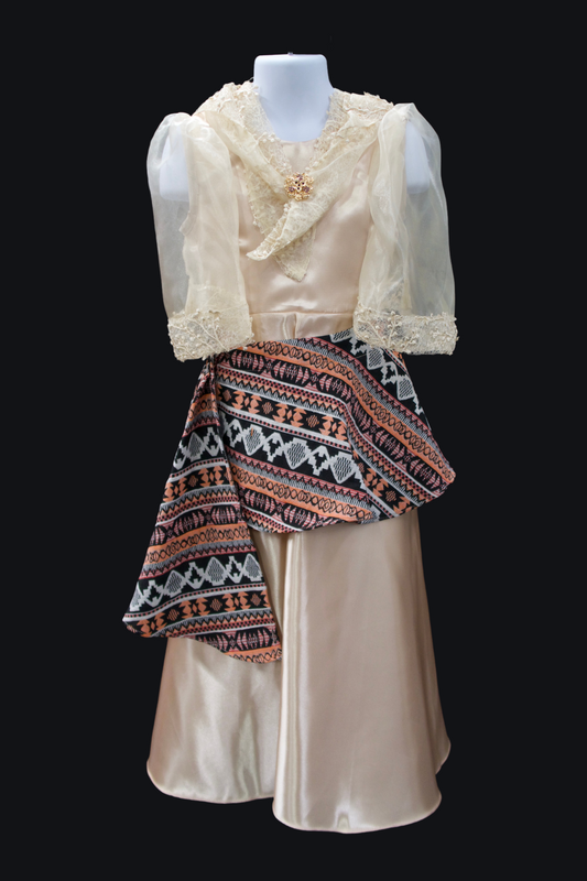 Girl's Maria Clara Filipiniana Satin Dress