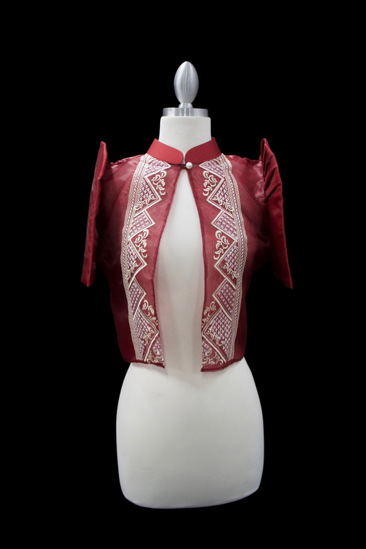 Triangle Single Button Bolero - Burgundy