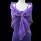 Purple & Beige Embroidered Alampay - Classic Drape (64")