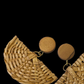 Pamaypay Rattan Earrings - Solid Tan