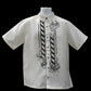 Barber Short Sleeve Barong - Beige & Black Organza