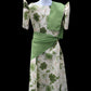 Girls Balintawak Dress - Olive Green Floral