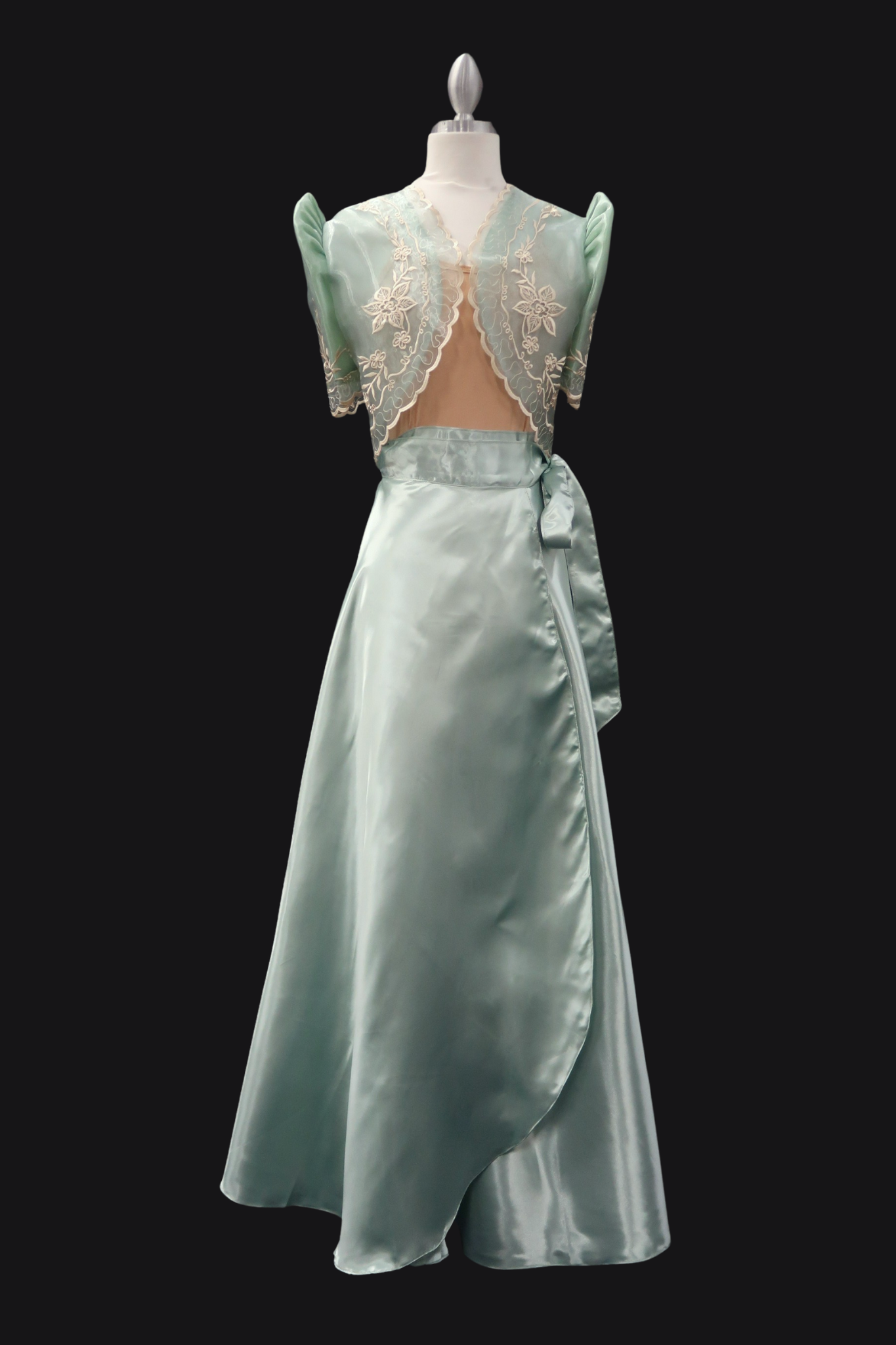 Satin Wrap Skirt - Sage Green